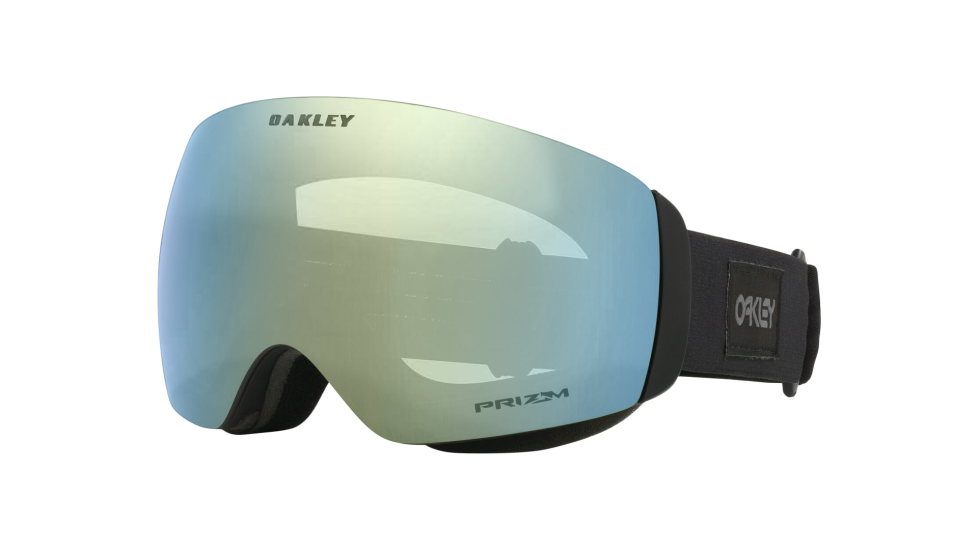 Oakley Flight Deck M Snow Goggle Exclusive SportRx Factory Pilot Black with prizm sage gold iridium lenses (quarter view)