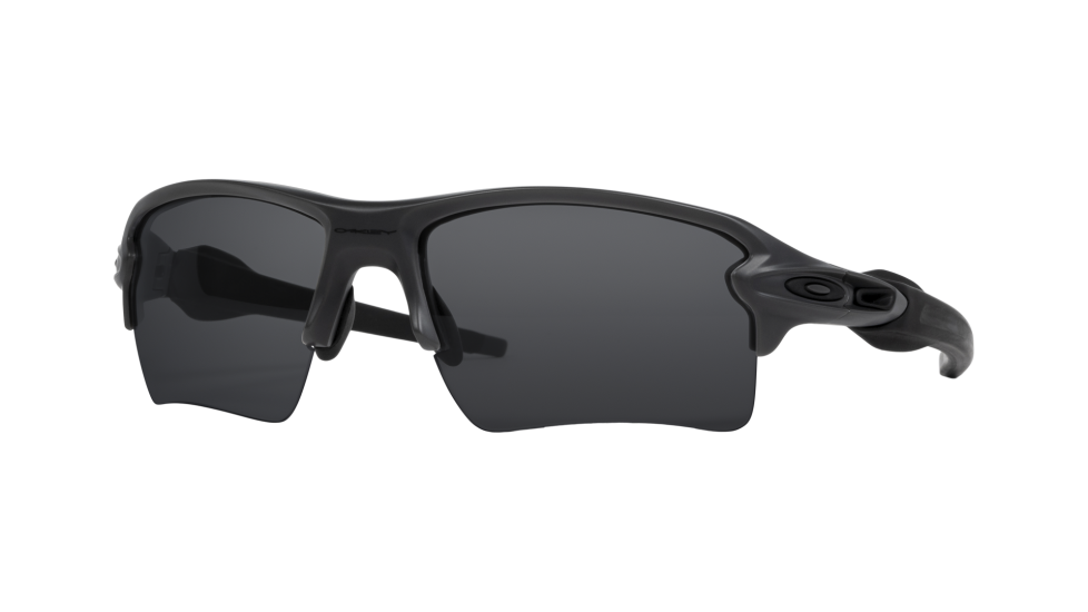 Oakley Flak 2.0 XL Exclusive Matte Carbon (Oakley / SportRx Collab) sunglasses with grey lenses (quarter view)