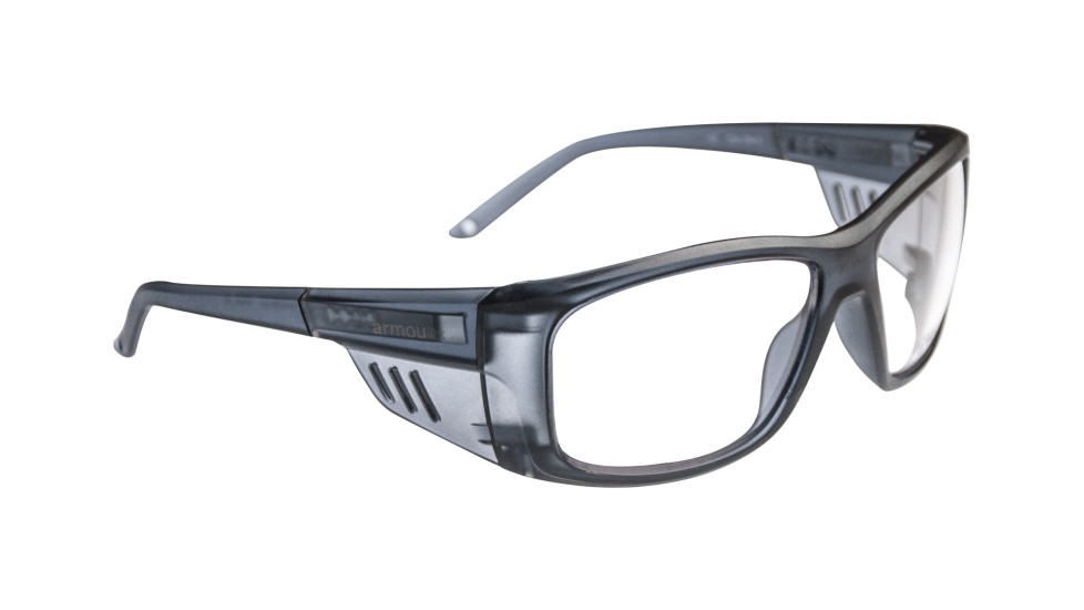 ArmouRx 5007 Grey 61 Eyesize eyeglasses (quarter view)
