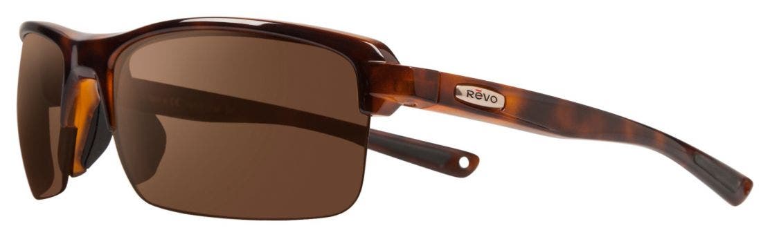 Revo Crux N Tortoise sunglasses with terra lenses (quarter view)