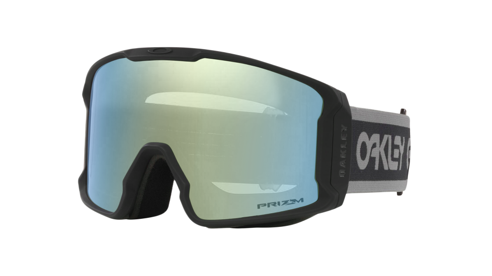 Oakley Line Miner L Snow Goggle Exclusive SportRx Factory Pilot Black / Carbon with prizm sage gold iridium lenses (quarter view)
