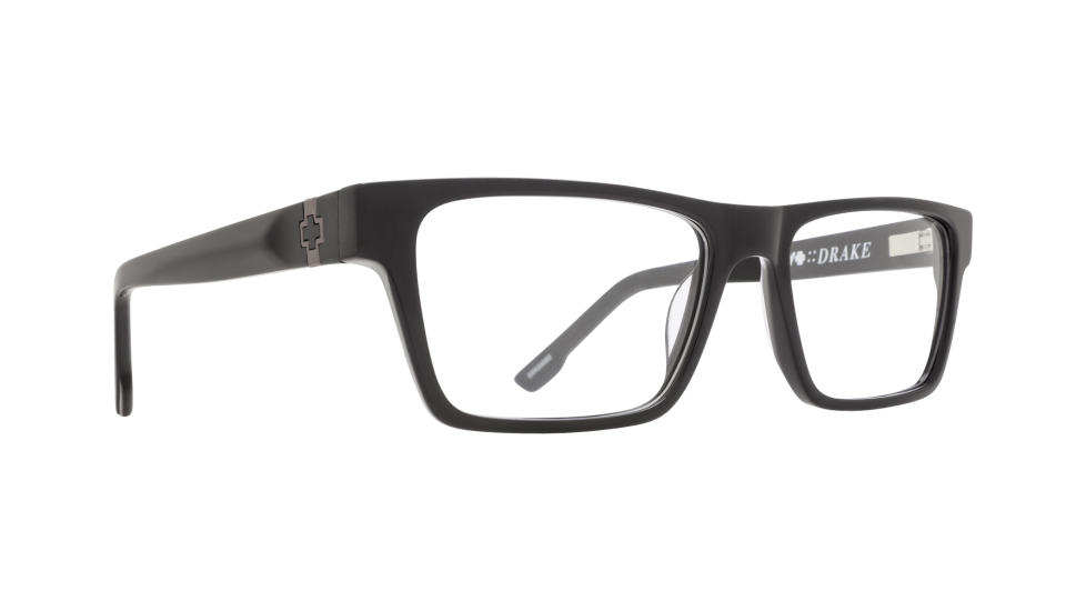 Spy Drake Black 54 Eyesize eyeglasses (quarter view)
