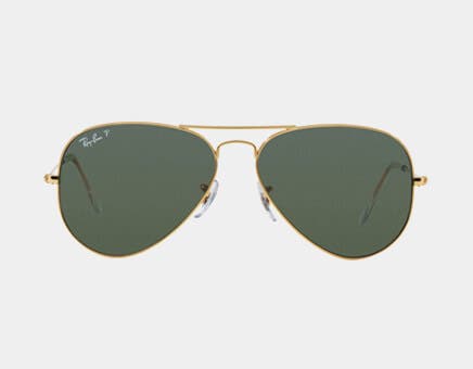 ray ban aviators with prescription featuring the ray ban rb3025 aviator sunglasses in arista gold with g-15 green polarized lenses